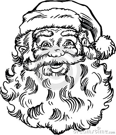 Santa Claus Face and Head Cartoon Vector Illustration Vector Illustration