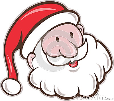 Santa Claus Father Christmas Head Smiling Cartoon Vector Illustration