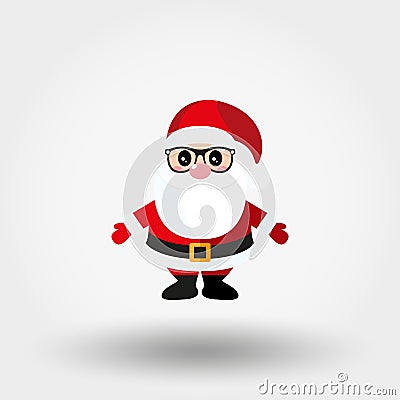 Santa Claus with glasses. Icon. Vector. Flat. Cartoon Illustration