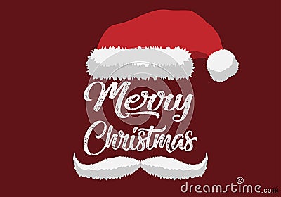 Santa claus hat, Merry Christmas vector illustration abstract design Cartoon Illustration