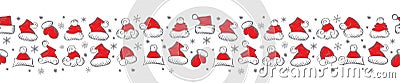 Santa Claus Hats Christmas Seamless Pattern for Holiday Packaging Vector Illustration