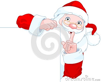 Santa Claus Holds Sing Vector Illustration