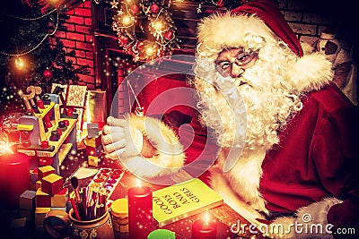 Santa claus home Stock Photo