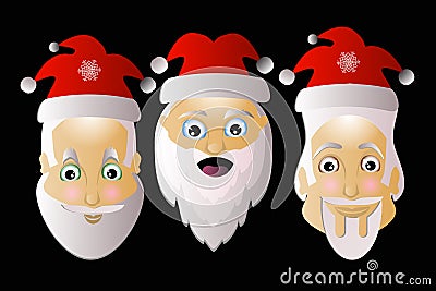 Santa Claus icon vector simple easy editable on a white background together in Troy black Vector Illustration
