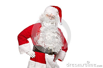 Santa Claus isolated on white background. Stock Photo