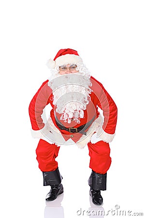 Santa Claus isolated on white background. Full length portrait Stock Photo