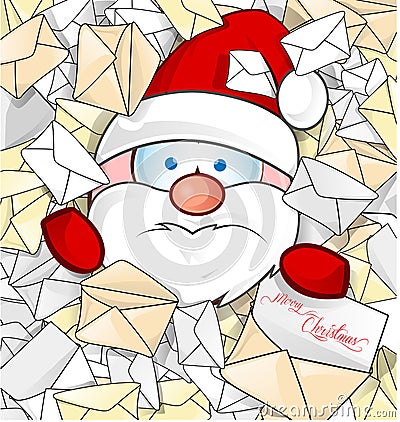 Santa claus on mail background Vector Illustration