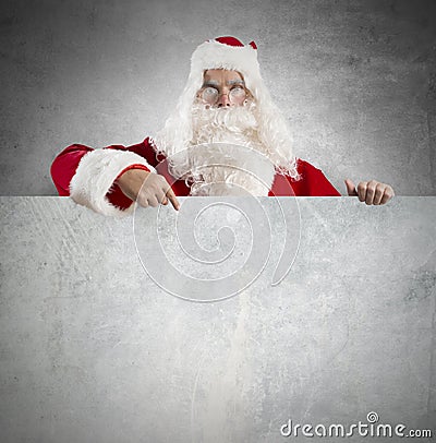 Santa Claus with message Stock Photo