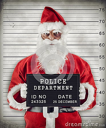 Santa Claus Mugshot Stock Photo