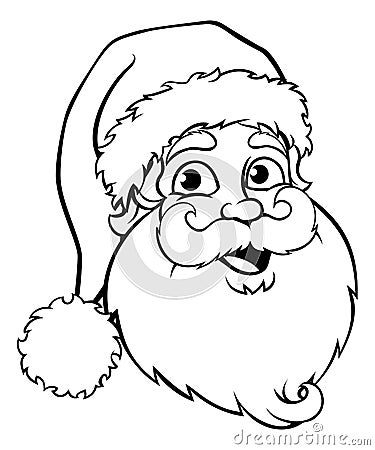 Santa Claus Outline Vector Illustration