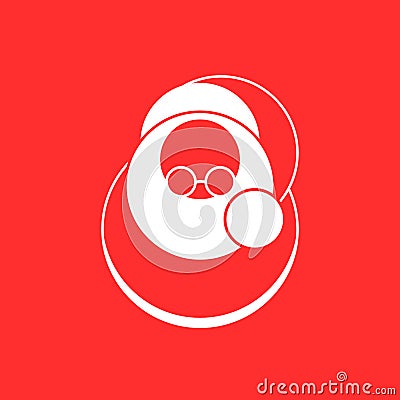 Santa claus executed in flat style vector logo Stock Photo