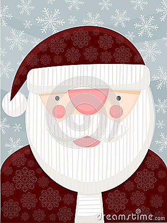 Santa Claus Portrait Vector Illustration