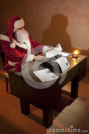 Santa Claus reading Stock Photo