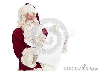 Santa Claus Reading List Stock Photo