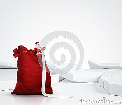 Santa Claus reading long list Stock Photo