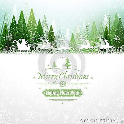 Santa Claus with reindeer Vector Illustration