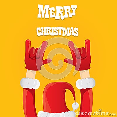 Santa Claus rock n roll gesture icon vector Vector Illustration