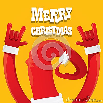 Santa Claus rock n roll gesture icon vector Vector Illustration