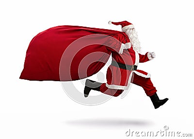 Santa Claus on the run Stock Photo