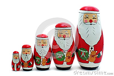 Santa Claus Russian Nesting Do Stock Photo