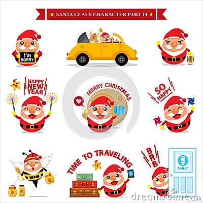 Santa Claus sets Vector Illustration