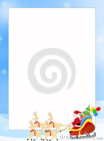 Santa claus on a sledge border Stock Photo