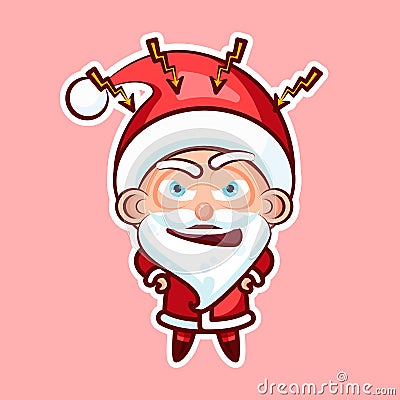 Santa Claus Sticker emoji emoticon Vector Illustration