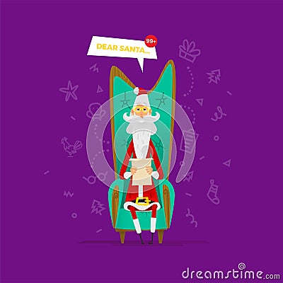 Santa Claus vector illustration. Vector Illustration
