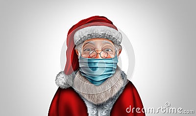 Santa Claus Wearing A Mask Cartoon Illustration