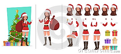 Santa Claus woman character vector design for christmas. Presentation in various action. no7 Vector Illustration