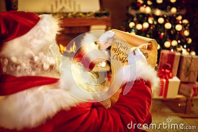 Santa Claus write letter Stock Photo