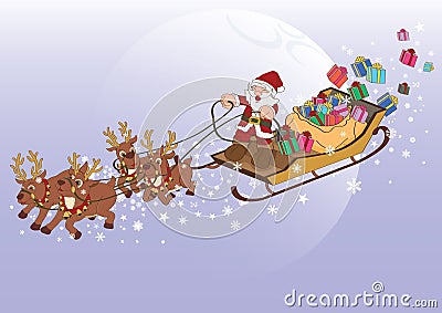 Santa Claus Xmas gift Vector Illustration