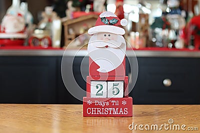 Santa clause countdown to Christmas 25 days until Christmas Stock Photo