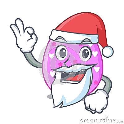 Santa color the easter eggs isolated mascot Vector Illustration