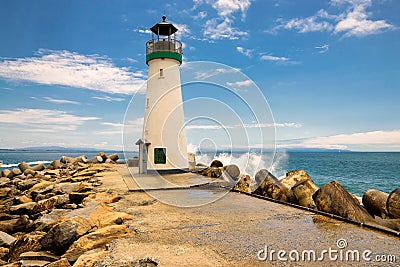 Santa Cruz Breakwater Lighthouse, California Stock Photo