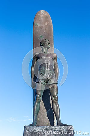 Surfing Sculpture Sonument Editorial Stock Photo