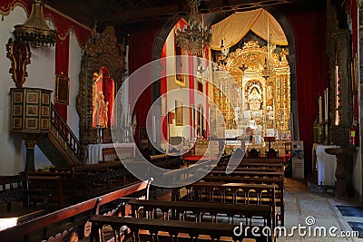 The ornate interior of Sanctuary of Nuestra Senora de las Nieves Editorial Stock Photo