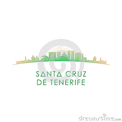 Santa Cruz de Tenerife skyline silhouette. Vector Illustration