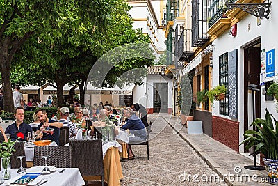 Santa Cruz jewish Quarter, Seville, Spain Editorial Stock Photo