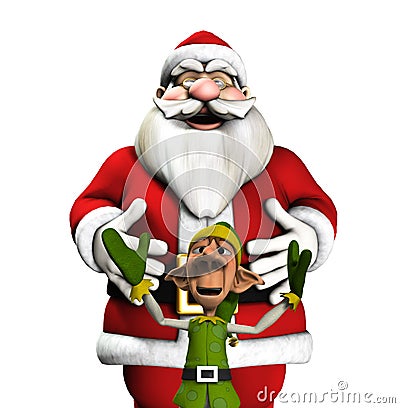 Santa And Elf Stock Photo