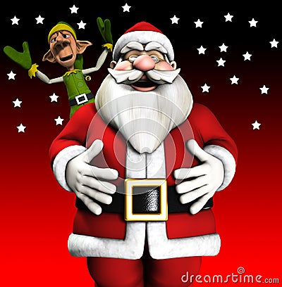 Santa And Elf Stock Photo