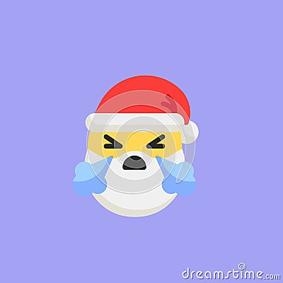 Santa Face with Steam From Nose flat icon Vector Illustration