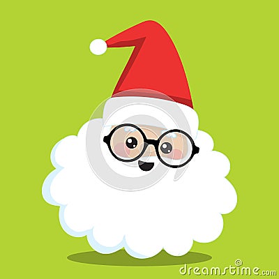 SANTA FACE YELLOWGREEN 06 Vector Illustration