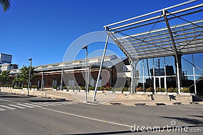 Santa Fe province. Argentina, very nice harboard with very modern restaurant and casino with streets and palm trees Editorial Stock Photo
