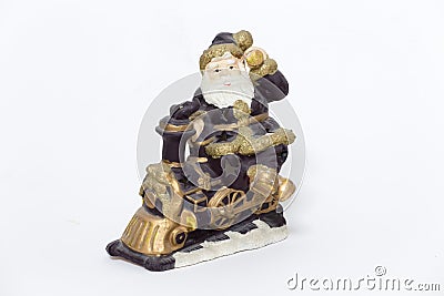 Decorative Santa figurine on white background Stock Photo