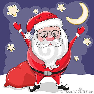 Santa with gifts Vector Illustration