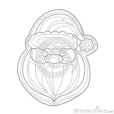 Santa.Gingerbread christmas.Coloring book antistress for children and adults Stock Photo