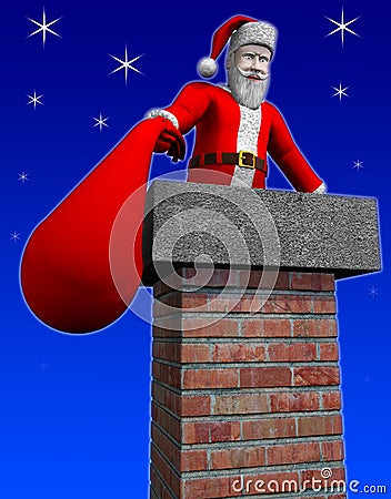 Santa Going Down Chimney Royalty Free Stock Photo - Image ...