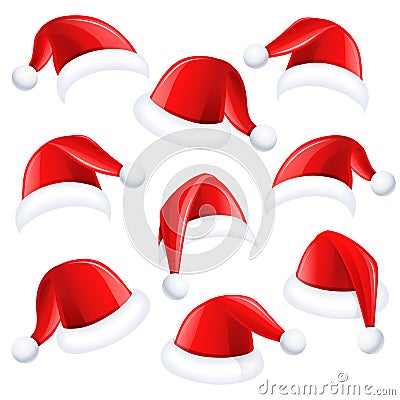 Santa hats Vector Illustration