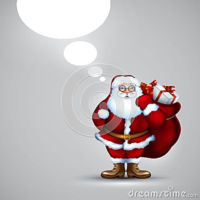 Santa holding sack christmas Vector Illustration